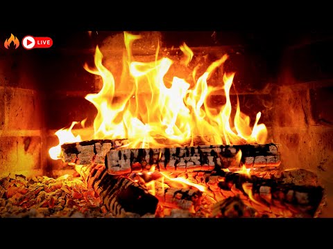 🔥Cozy Fireplace (24/7)🔥Fireplace with Crackling Fire Sounds (No music)