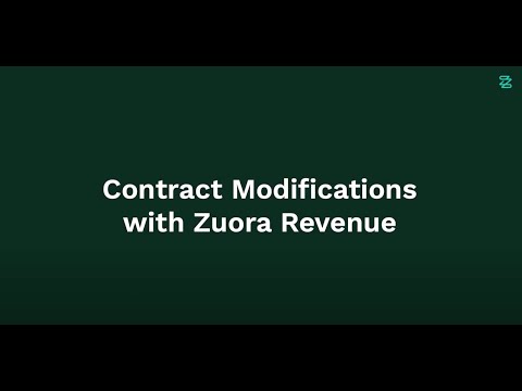 Zuora Revenue Contract Modifications Micro Demo