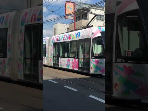 【ハレノワラッピング】岡山電気軌道　MOMO  小橋駅発車