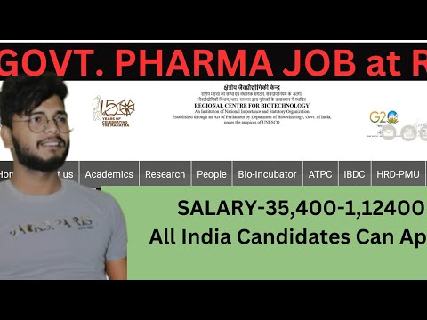 Govt. Job For Pharma Candidates at Regional Center for Biotechnology under UNESCO || Govt. Post