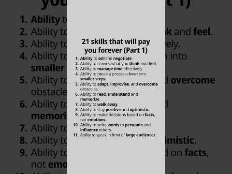 21 Skills that will pay fou forever