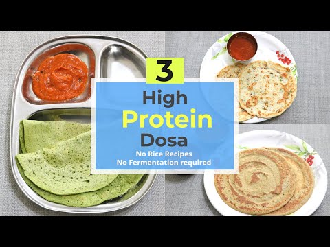 3 High Protein Dosa | Healthy Dosa Recipes for Weightloss | No Rice - No Fermentation | Mix Dal Dosa