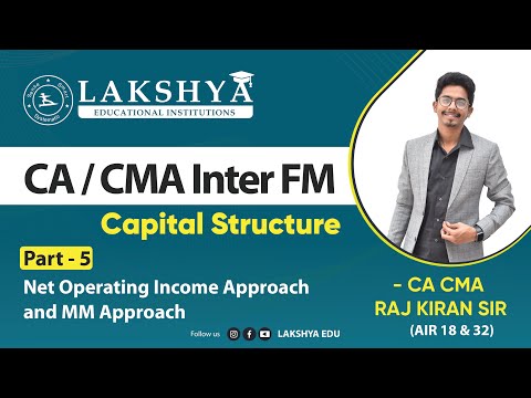 CAPITAL STRUCTURE PART 5-NET OPERATING INCOME APPROACH AND MM APPROACH|CA/CMA INTER FM||