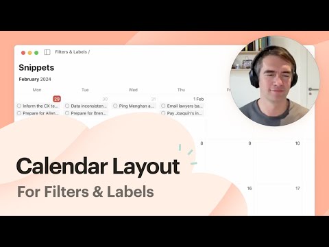 Calendar Layout for Filters & Labels 📅