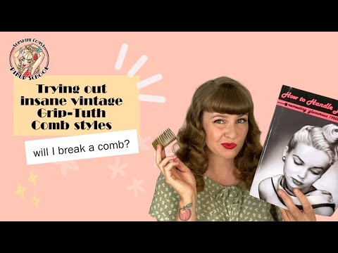 Trying out insane Grip-Tuth Comb hairstyles from a 1954 hairstyling book - will I break a comb?