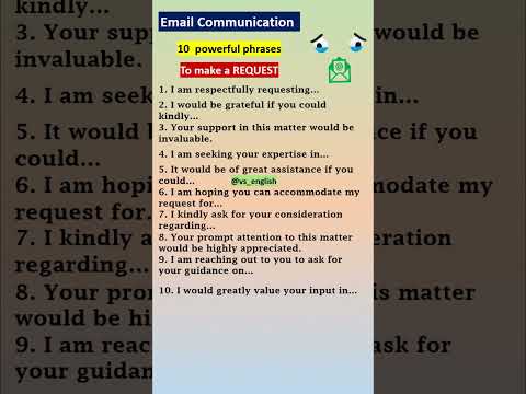 10 Powerful Phrase to use when writing an Email to make a request. #email #shorts VS ENGLISH