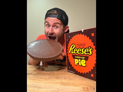 Eating The VIRAL 9” Reese’s Pie! (7,680 Calories) #shorts