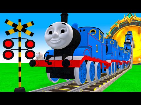 【踏切アニメ】あぶない電車 TRAIN Thomas 🚍 Fumikiri 3D Railroad Crossing Animation #2024