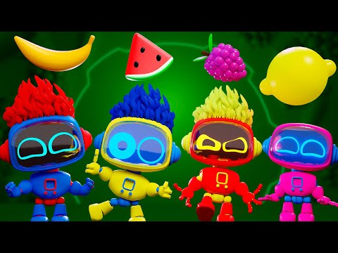 Yummy Fruits and Vegetables with Robots | D Billions Kids Songs