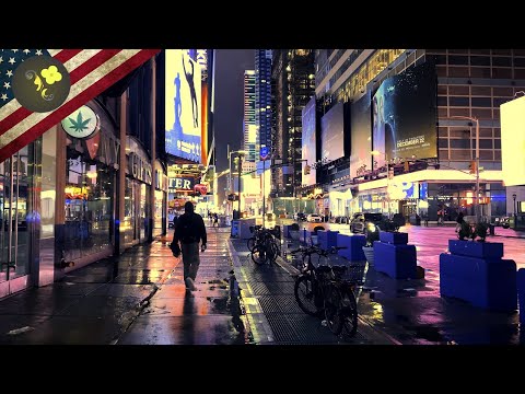 Walking in New York City [ 4K ] 🚕🗽: USA New Year's Eve -Times Square preparations 4:30AM Dec.31 2023