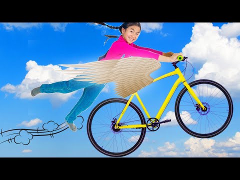 Jannie and Ellie Plays with a Flying Bike