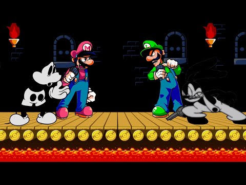 FNF Oh God No But It’s Luigi And W.I Oswald vs Mario And W.I Mickey