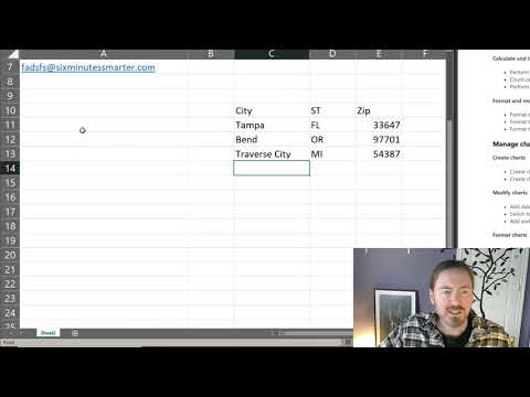 Excel Certification Prep - Format Text in Excel with CONCAT and TEXTJOIN Functions