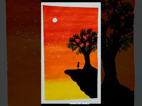 Sunset painting #shorts #youtubeshorts #easypainting