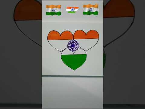 Independence day 🇮🇳 Art On Heart ❤️ | Indian Flag Drawing | #shorts #shortfeed