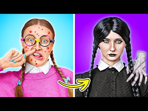 From NERD to WEDNESDAY! Extreme MAKEOVER with TikTok Gadgets by La La Life Emoji