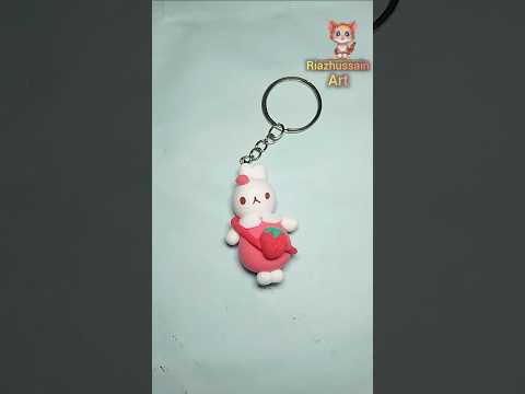 Cute clay keychain with super clay #diy #clayart #viralshort