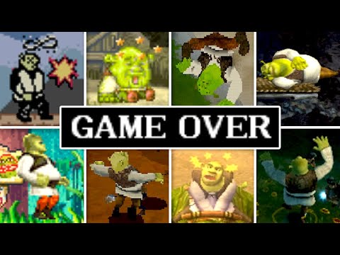 Evolution Of Shrek Games Death Animations & Game Over Screens