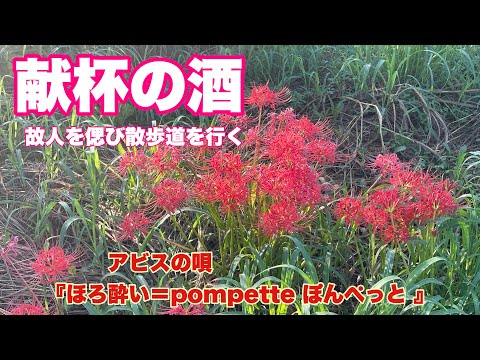 献杯の酒　アビスの唄『ほろ酔い＝pompette （ぽんぺっと ）』　故人を偲び散歩道を行く