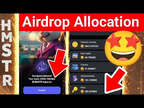 HAMSTER KOMBAT AIRDROP ALLOCATION POINTS - CONGRATULATIONS 🤩🤩 🎉