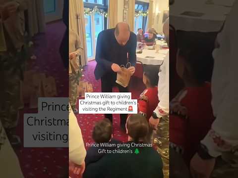 Prince William giving Christmas Gift to Children's visiting the Regiment uk #shorts #princewilliam