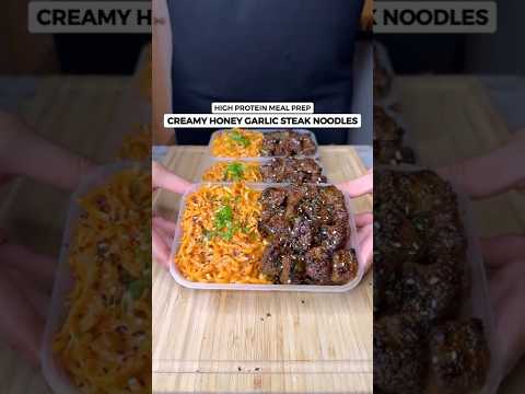 Looking For Delicious High Protein Meals? Try This Creamy Honey Garlic Steak Noodles🥩🍜 #recipe #food