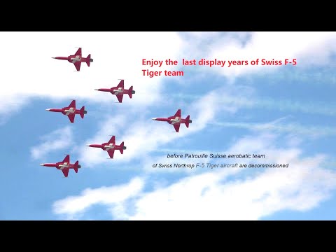 Enjoy the Swiss F-5 Tiger team precision displays  before decomminssion