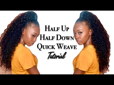 Half Up Half Down QUICKWEAVE + HOW I MOLD MY HAIR #2 ft. OUTRE JAMAICAN RIPPLE WAVE HAIR REVIEW