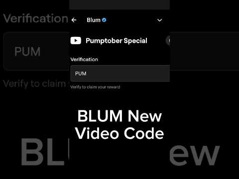 Blum New video Code | Pumptober Special Blum Code |Blum Defi Explained Code | Blum verify code today