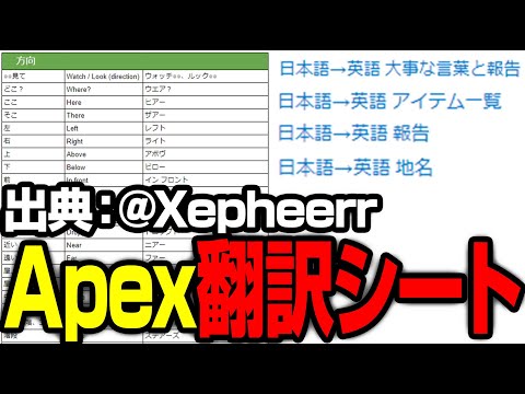 有志の方によって作成されていたApex翻訳シートをご紹介【まとめぺくす/Apex翻訳】