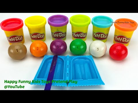 Fun Making 3 Ice Cream Popsicles with Play Doh Balls Kinder Surprise Eggs Puppy Surprise Toys