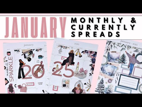 PLAN WITH ME | JANUARY MONTHLY & CURRENTLY SPREADS @rongrongdevoeillustration