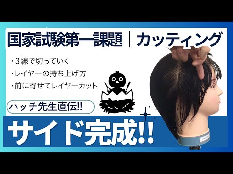 カット⑥サイド完成｜美容師国家試験カット手順とカットのコツ