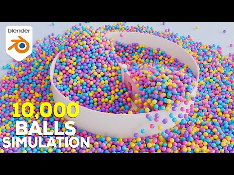 10,000 Balls Physics Simulation in Blender!!! Beginner