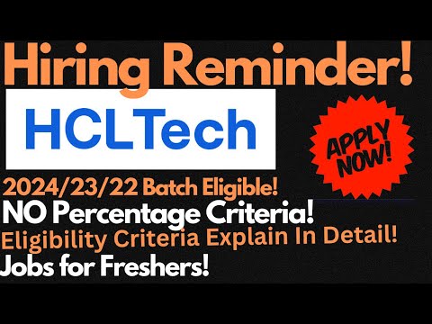 HCLTech Off Campus Drive 2024/23/22 Students | No Percentage Criteria 🔥🔥