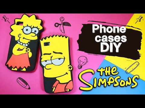 How to make PHONE CASES. Bart and Lisa Simpson DIY