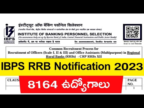 IBPS RRB notification 2023 | Latest | Bank Jobs |PO's | RRB notification | 2023 | in telugu