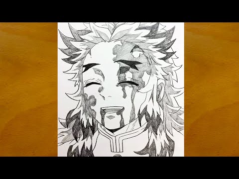 How to draw Rengoku Kyojuro step by step || Easy Demon Slayer drawing tutorial || Anime drawing