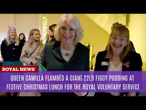 Queen Camilla Poured an Entire Jug of Brandy over the 14-inch Desert  at Festive Christmas Lunch