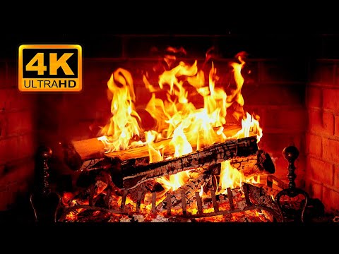 🔥 Cozy Fireplace 4K (12 HOURS). Fireplace with Crackling Fire Sounds. Fireplace Ambience