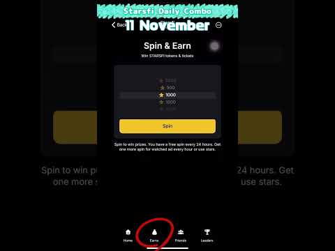 ⭐️【Starsfi】Starsfi Daily Combo | 11 November #starsfi #Daily #combo #today #11november #telegram