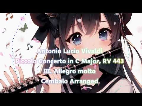 【DTM】ピッコロ協奏曲3楽章 Piccolo Concerto in C Major, RV 443: III. Allegro molto:Cembalo Arranged【耳コピ】