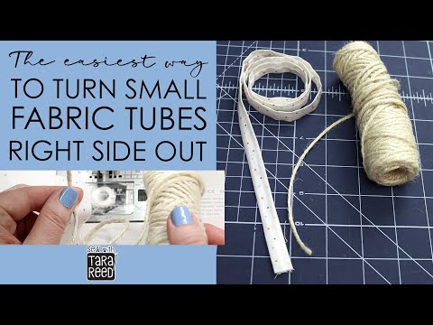 How to turn a thin tube of fabric inside out - sewing tips and tricks