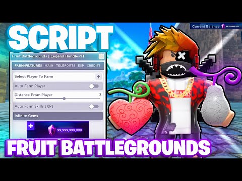 Fruit Battlegrounds Script PASTEBIN 2022 INFINITE GEMS + AUTO FARM + KILL AURA + V3RMILLION *Roblox*