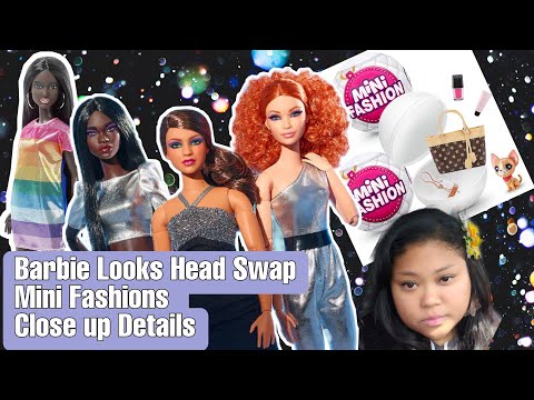 Barbie Looks New Doll + Head Swap, Fashion Packs