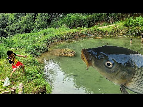 Fishing - Highland boy conquers giant 8kg carp with bamboo rod