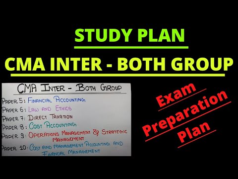 Study Plan BOTH GROUP | CMA INTER | CMA Junction |