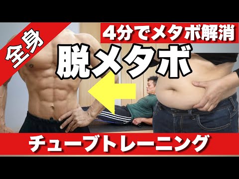 【脱メタボ】1日4分の全身チューブトレーニングでメタボ解消