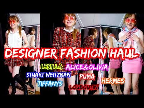 Designer Mall Haul! Trans Girl in Plaid Skirt, Tiffany's, Puma, Hermes, Alice+Olivia!