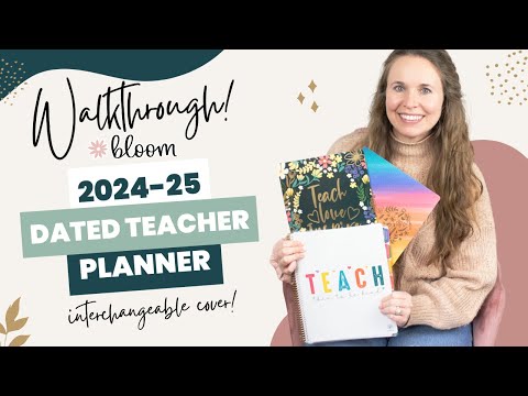 2024 - 25 Dated Teacher Planner, Interchangeable Cover, Bold and Bright - bloom Daily Planners ®